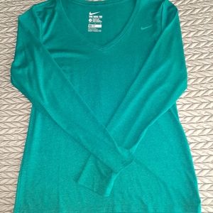 NIKE DRI FIT L/S LONG SLEEVE V-NECK TRAINING TOP G